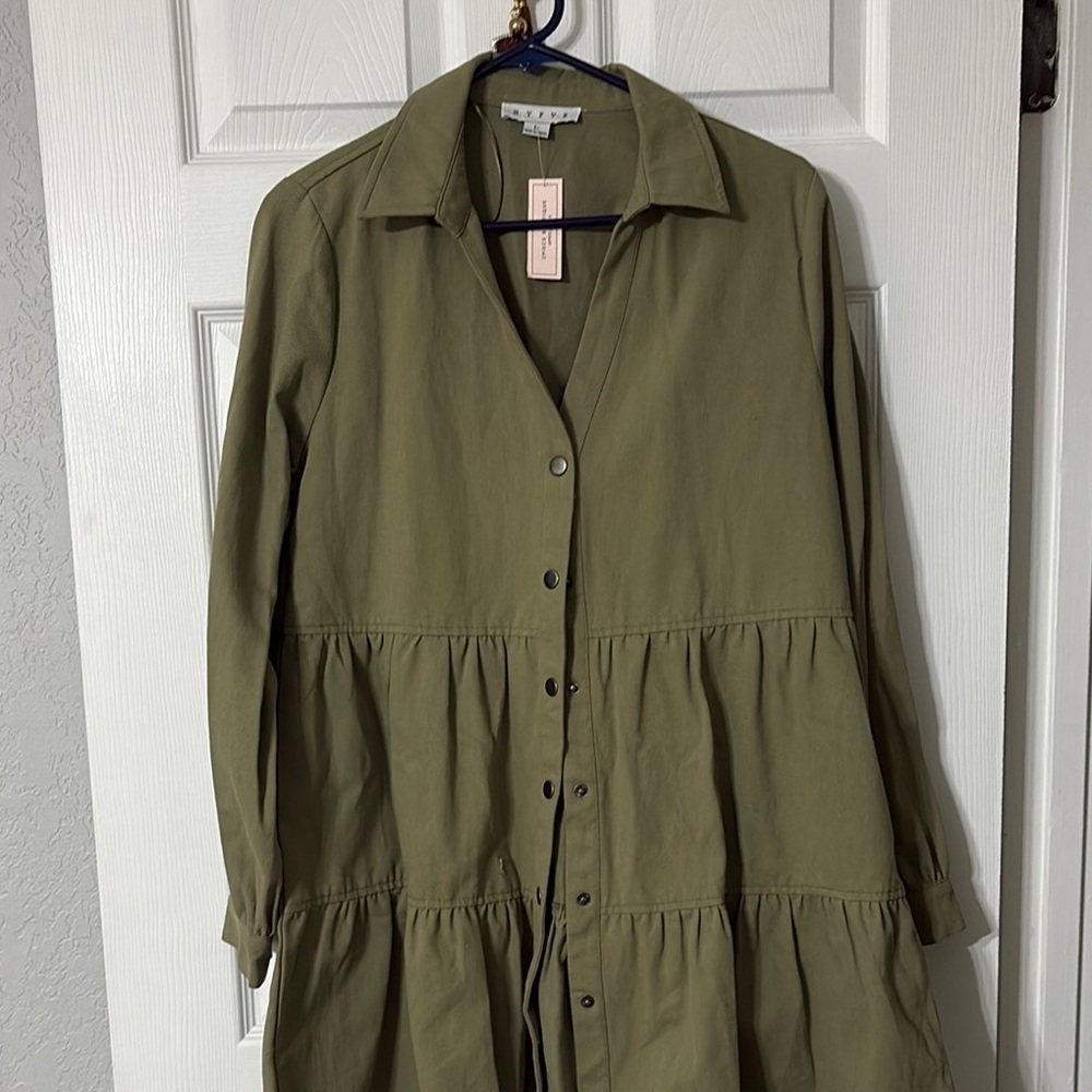 HYFVE Olive Long Sleeve Dress